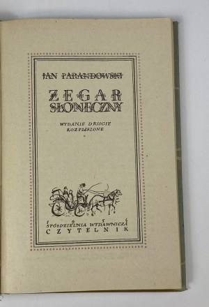 Parandowski Jan, Sundial [2nd edition][Jan Młodożeniec].