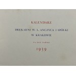 Calendar of the printing house of W. L. Anczyc i Sp. in Cracow for the year 1939