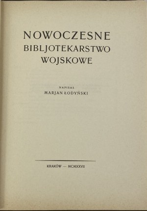 Łodyński Marian, Modern Military Librarianship
