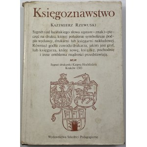 Rzewuski Kazimierz, Księgoznawstwo