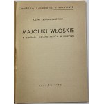 Zboińska-Daszyńska Bożena, Majoliki włoskie w zbiorach Czartoryskich w Krakowie