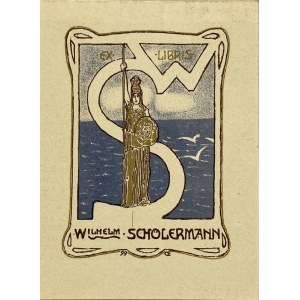 Reprodukcja exlibrisu Wilhelma Schölermanna wedle projektu Emila Orlika [1897]