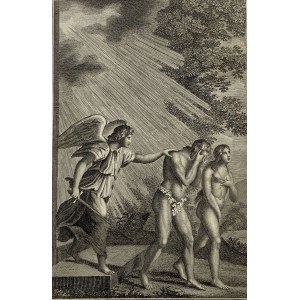 Édouard Schuler, miedzioryt [Wygnanie Adama i Ewy z Raju]