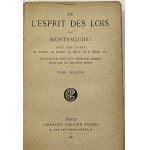 Montesquieu, De L`Esprit Des Lois [Über den Geist der Rechte].