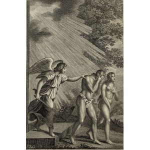 Édouard Schuler, copperplate [Exile of Adam and Eve from Paradise].