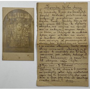 Manuscript of the Chaplet to St. Anne + holy picture