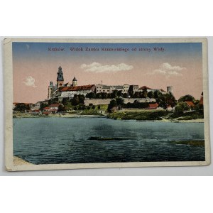 [Farebná pohľadnica] Krakov. Pohľad na hrad Wawel od rieky Visly 1915