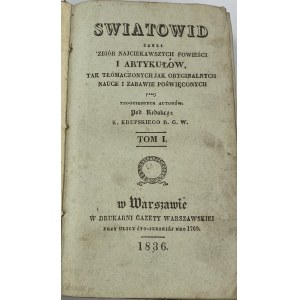 Der Swiatowid, eine Sammlung der interessantesten Romane und Artikel zeitgenössischer Autoren, sowohl in Übersetzung als auch im Original, die sich mit Wissenschaft und Unterhaltung beschäftigen