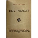 Whitman Walt, Three Poems [1st Polish edition][Stanislaw de Vincenz][leather cover].