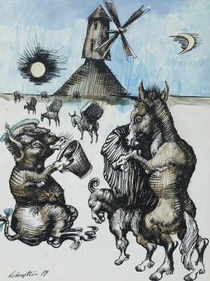 Lebenstein Jan, SZKIC ILUSTRACJI DO FOLWARKU ZWIERZĘCEGO, 1974