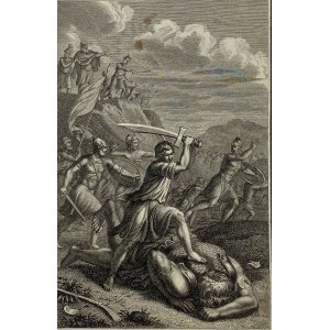Édouard Schuler, miedzioryt [walka Dawida z Goliatem]