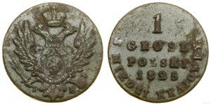 Polska, 1 grosz polski z miedzi krajowej, 1825 IB, Warszawa
