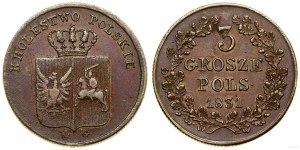 Polska, 3 grosze polskie, 1831 KG, Warszawa
