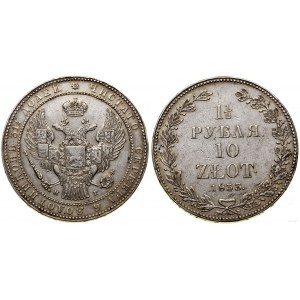 Polsko, 1 1/2 rublu = 10 zlotých, 1833 НГ, Petrohrad