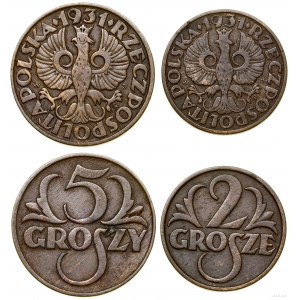 Polska, zestaw 2 monet, 1931, Warszawa