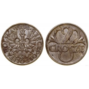 Poľsko, 2 grosze, 1938, Varšava