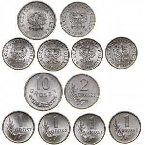 Poland, set of 6 coins, 1949, Warsaw