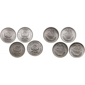 Poland, set of 4 x 20 pennies, Warsaw