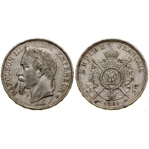 Francúzsko, 5 frankov, 1869 BB, Štrasburg