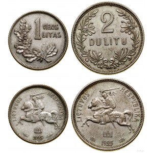 Litwa, zestaw: 1 lit i 2 lity, 1925, Kowno