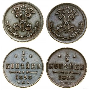 Rusko, sada: 2 x 1/4 kopejky, 1898, Birmingham