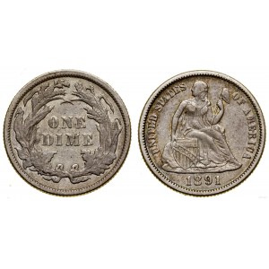 United States of America (USA), dime (10 cents), 1891, Philadelphia