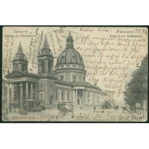 Warsaw - St. Alexander Church, bw., Warsaw, ca. 1900, st., chb,