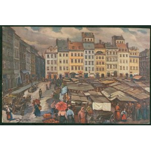 Warsaw - Old Town, painting. J. Bagienska, published by Fr. Karpowicz, Warsaw, col. print, 1915