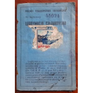 Membership card of the Polish Tatra Society No. 55024