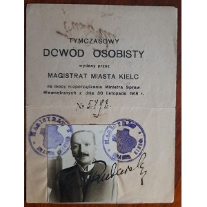 Kielce.Temporary identity card