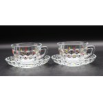Glass Cups with Saucers Hortensia Glassworks
