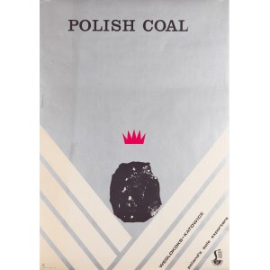Plakat reklamowy Polish coal (Polski węgiel). Węglokoks Katowice - proj. Henryk SAJDAK (1905-1995), 1967