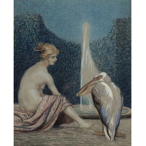 Harry SCHULTZ, WOMAN AND PELICAN