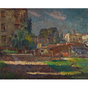 Stanisław DYBOWSKI, LANDSCHAFT MIT GEBÄUDEN