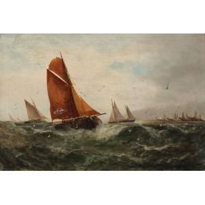 George KNIGHT, Segelnde Fischerboote, Mitte des 19. Jahrhunderts.