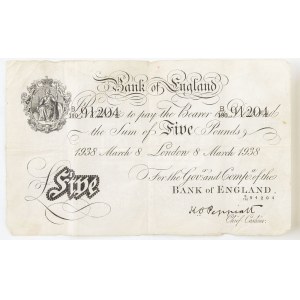 FIVE FUNTS, Bank of England, 1938