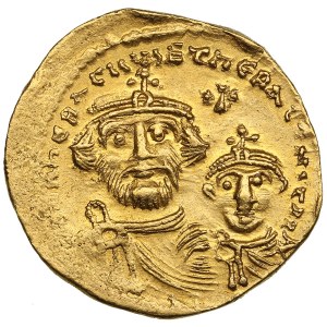 Byzantine Empire, Constantinople AV Solidus - Heraclius (AD 610-641), with Heraclius Constantine