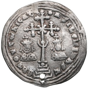 Byzantine Empire, Constantinople AR Miliaresion - Basil II Bulgaroktonos (AD 976-1025), with Constantine VIII