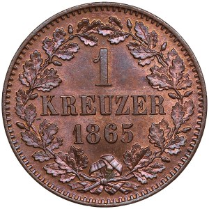 Germany, Baden 1 Kreuzer 1865 - Friedrich I (1856-1907)