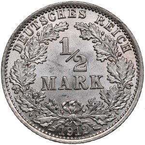 Germany 1/2 Mark 1912 A - Wilhelm II (1888-1918)