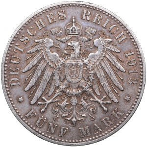 Germany, Württemberg 5 Mark 1913 - Wilhelm II (1891-1918)