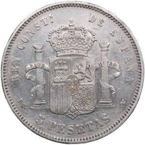 Spain 5 Pesetas 1894 - Alfonso XIII (1886-1931)