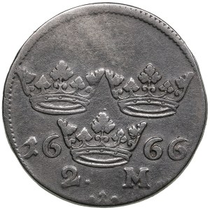 Sweden 2 Mark 1666 - Karl XI (1660-1697)