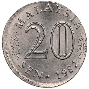 Malaysia 20 Sen 1982 - Mint error