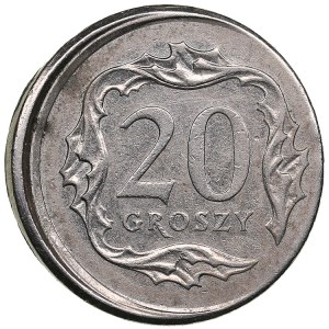 Poland 20 Groszy 2008 - Mint error