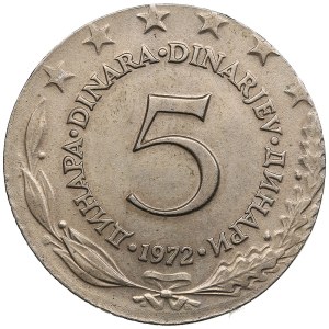 Yugoslavia 5 Dinara 1972 - Mint error