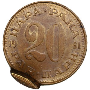 Yugoslavia 20 Para 1981 - Mint error