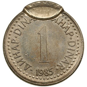 Yugoslavia 1 Dinar 1985 - Mint error