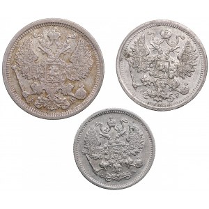 Group of Russian 1901-1902 silver coins (3)