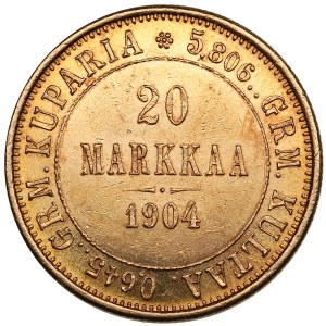 Finland, Russia 20 Markkaa 1904 L